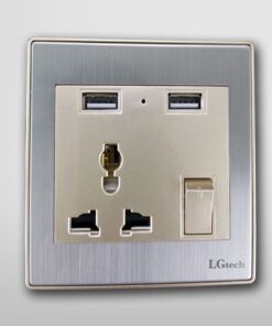 Ổ cắm điện âm sàn 3 chấu có 2 cổng USB kim loại | LG-SS2P2U-01BA 6
