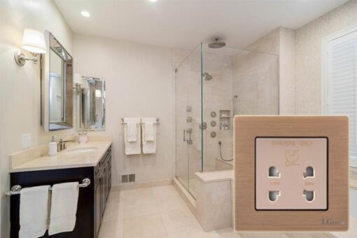 Ổ cắm điện trong nhà tắm chống giật mặt vuông | LG-SO2P-01BA 4