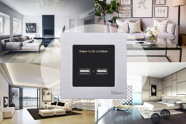 Ổ cắm usb âm tường phù hợp với không gian nội thất sang trọng