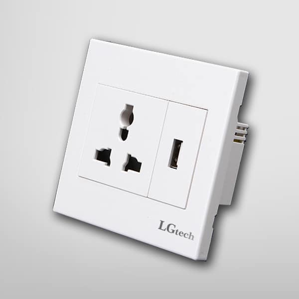 Ổ cắm âm tường dạng module 1 cổng USB | LG-MD1P1U-01WP