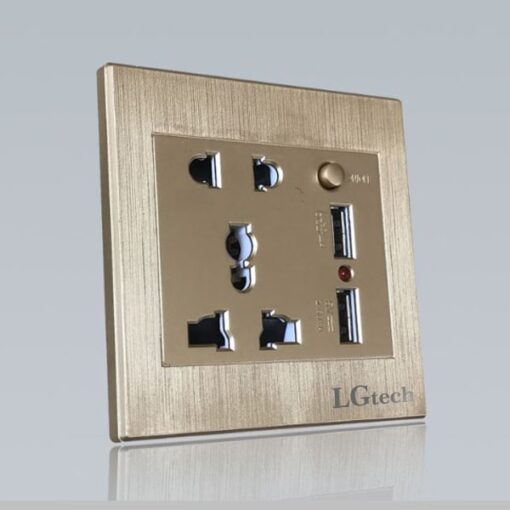 Mặt ổ cắm điện kim loại cao cấp LG Tech LG-SS2P2U-01GA 2