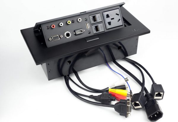 Hộp điện âm bàn họp hợp kim sơn tĩnh điện cao cấp LG tech