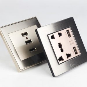 mặt điện âm tường cao cấp màu silver