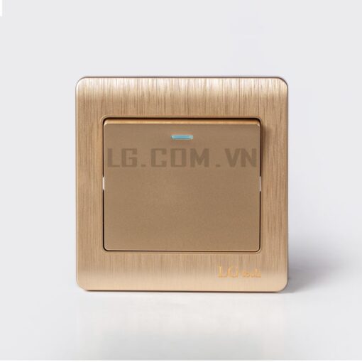 Công tắc điện mạ vàng đơn mặt vuông Gold Acrylic LG tech