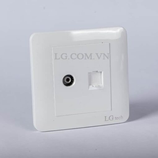 Ổ cắm tivi âm tường cùng cổng mạng (LAN) RJ45 chuẩn vuông LG-TT-055 2