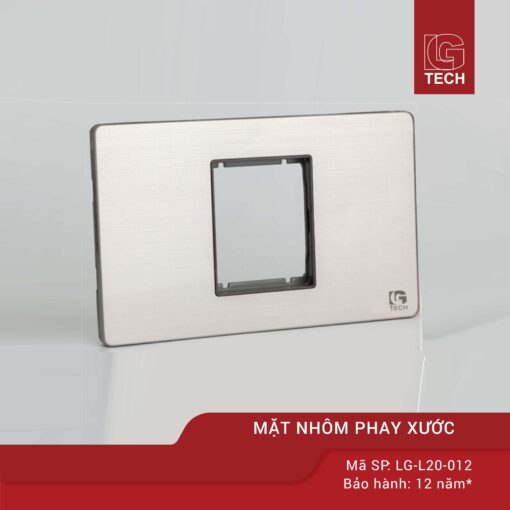 Mặt công tắc ổ cắm LG tech LG-L20-012, chất liệu nhôm phay xước 1