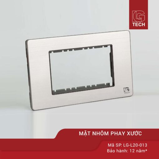 Mặt công tắc ổ cắm LG tech LG-L20-013, chất liệu nhôm phay xước 1