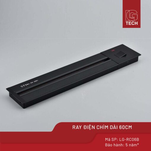 Ray điện chìm 60cm chất liệu nhôm màu đen LG-RC06B 1