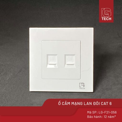 Ổ vuông 2 cổng mạng (LAN) Cat 6 LG Tech LG-F21-056 1