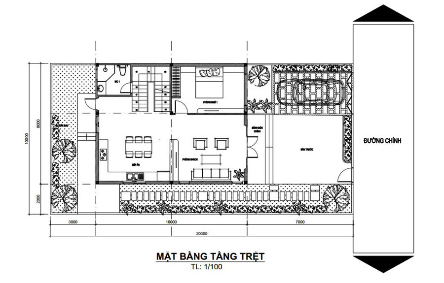 ban-ve-mat-bang-tang-tret-nha-1-tret-1-lau-400-trieu Bản vẽ mặt bằng tầng trệt