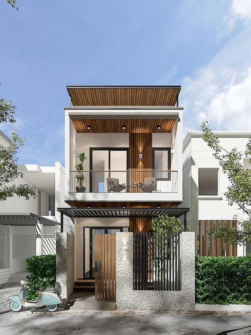 Báo giá thiết kế nhà phố 2 tầng ngang 6m