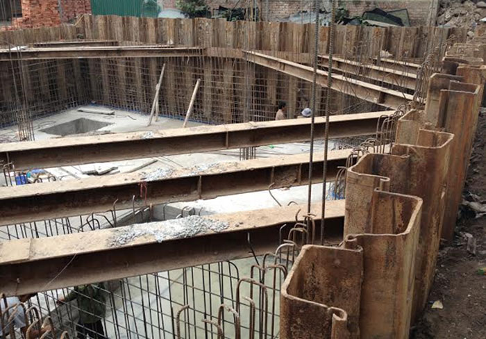 bien-phap-cu-larsen-thi-cong-tang-ham Thi công tầng hầm nhà phố bằng biện pháp cừ Larsen