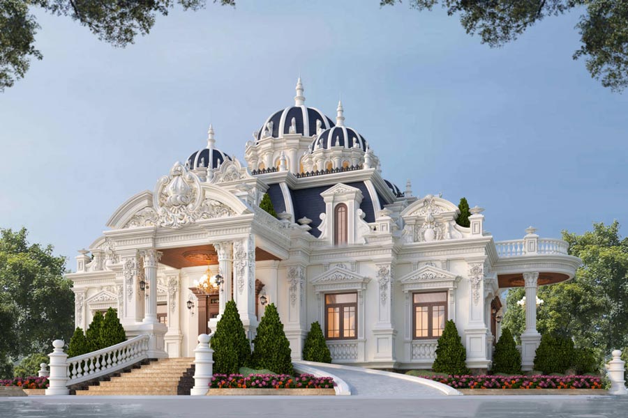 Biệt thự 1 tầng kiểu Pháp mái Vòm