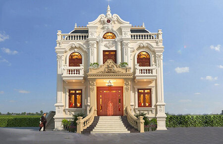 biet-thu-2-tang-kieu-phap-1 Mẫu biệt thự 2 tầng kiểu Pháp