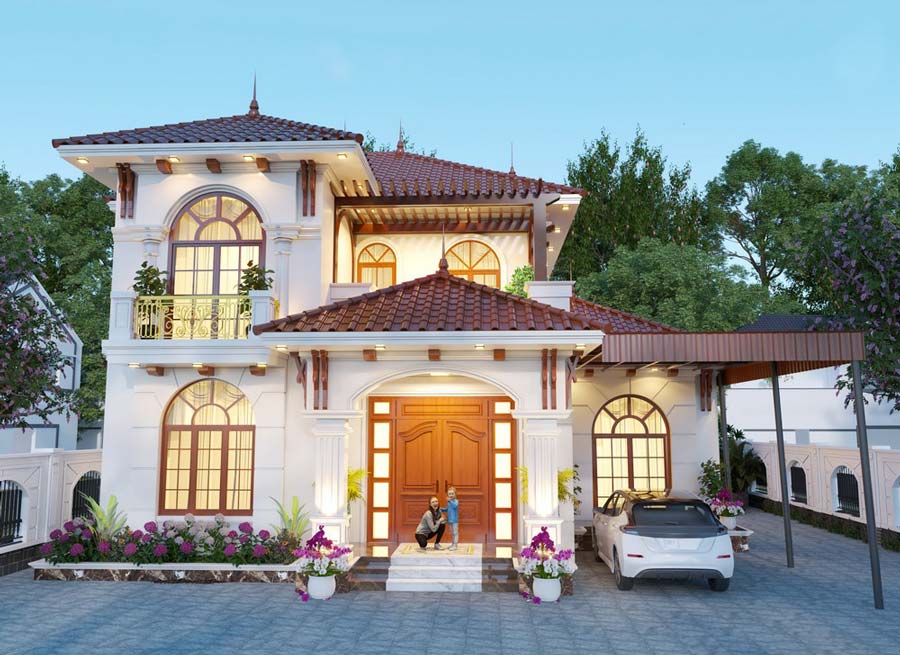 Nhà biệt thự Pháp 2 tầng 150m2