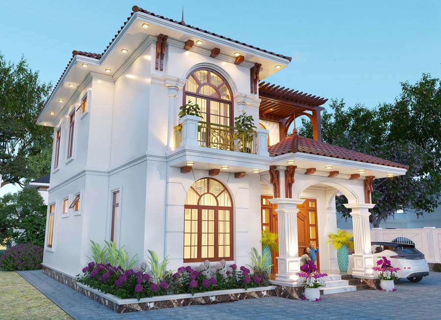 Nhà biệt thự Pháp 2 tầng 150m2