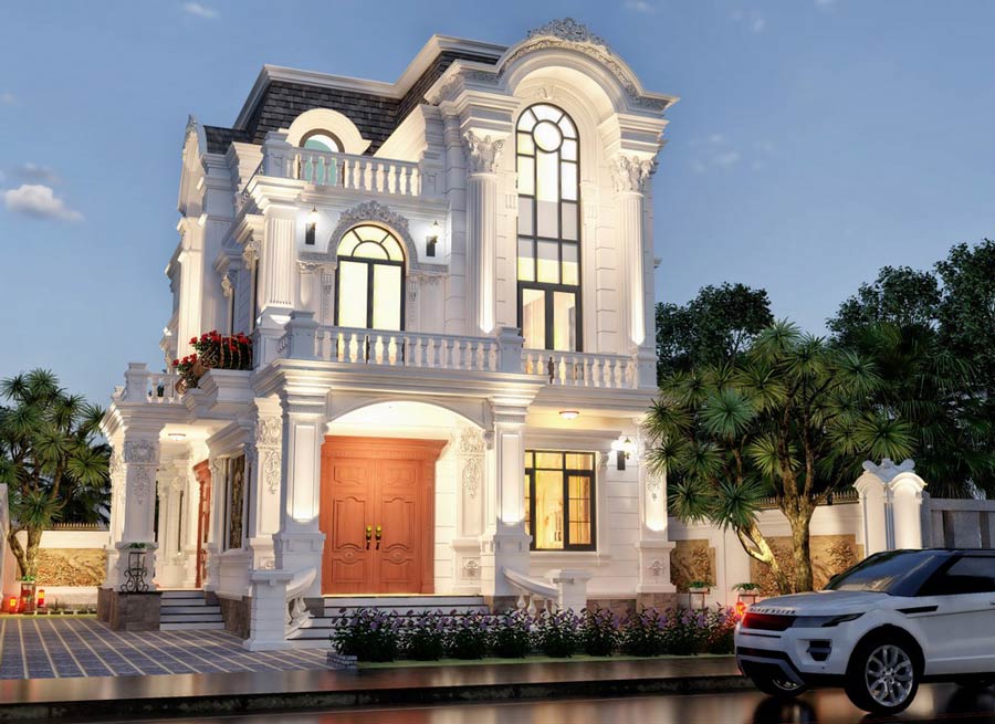 Biệt thự 2 tầng tân cổ điển kiểu Pháp 2 mặt tiền