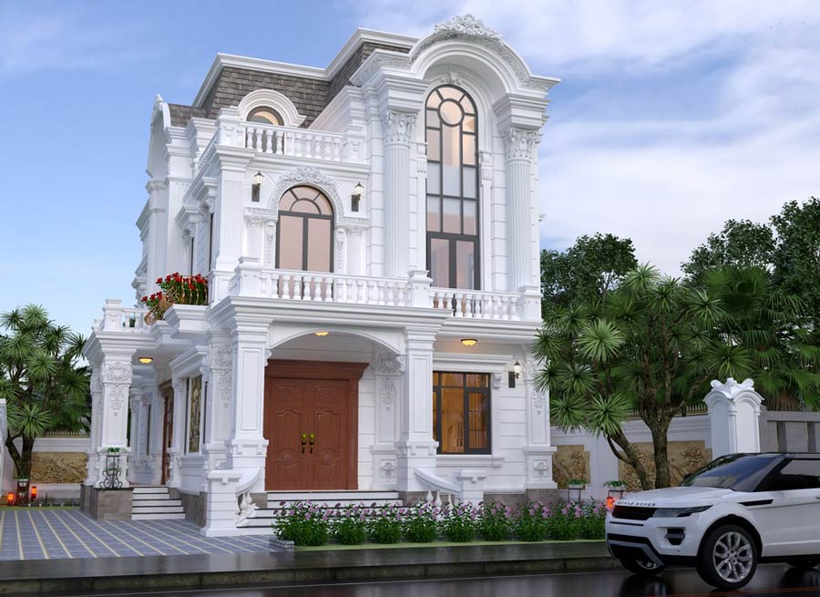 Biệt thự 2 tầng tân cổ điển kiểu Pháp 2 mặt tiền