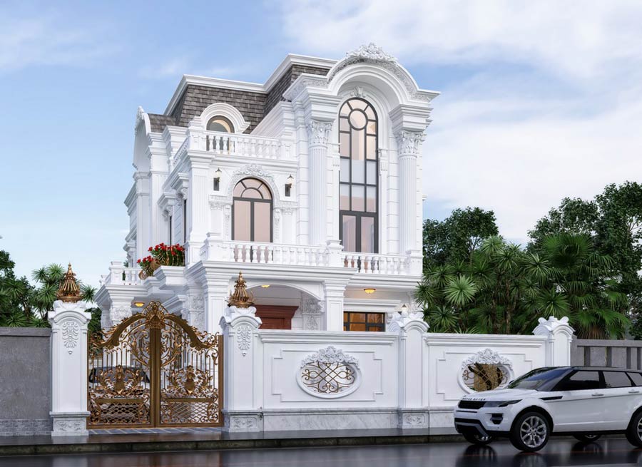 Biệt thự 2 tầng tân cổ điển kiểu Pháp 2 mặt tiền
