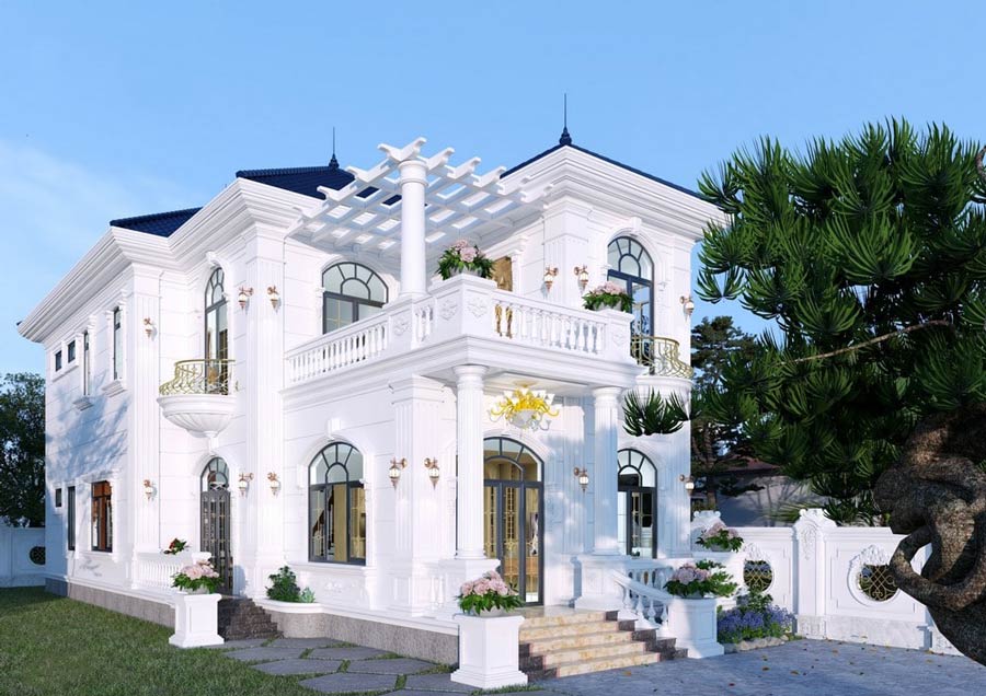 Biệt thự 2 tầng tân cổ điển kiểu Pháp 3 phòng ngủ