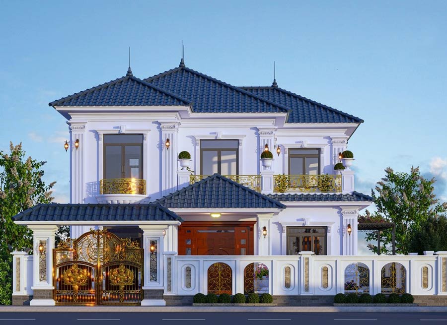 Biệt thự 2 tầng tân cổ điển kiểu Pháp 5 phòng ngủ