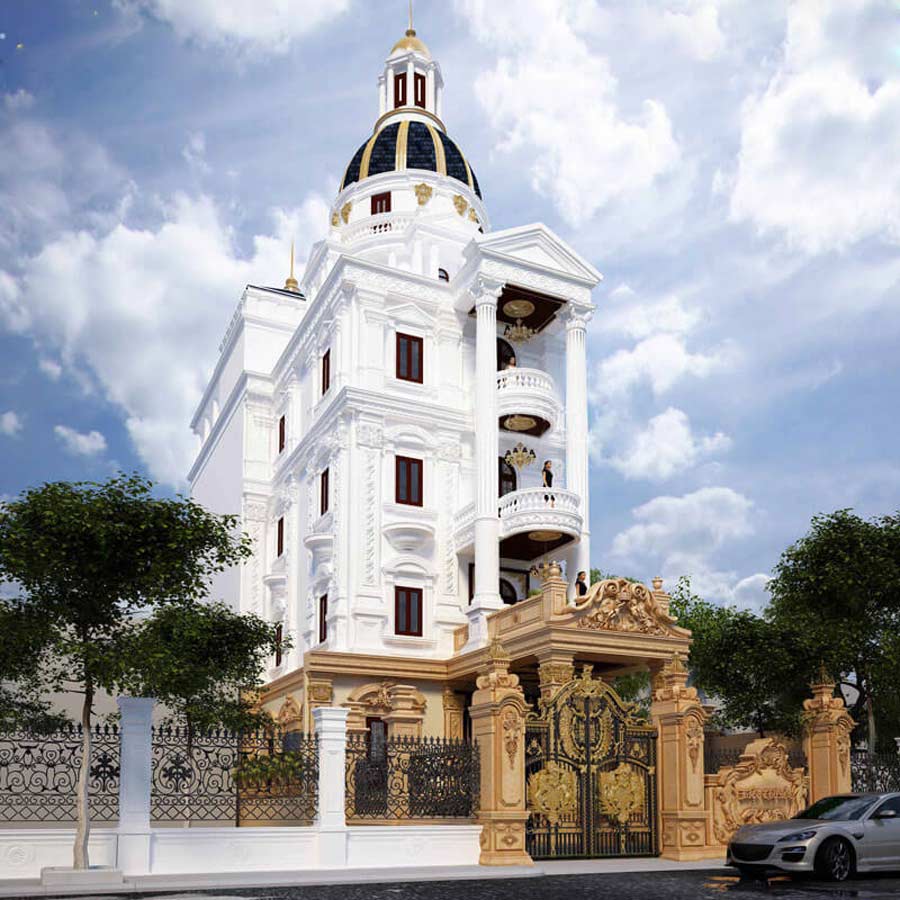 Mẫu biệt thự kiểu Pháp 5 tầng diện tích 120m2