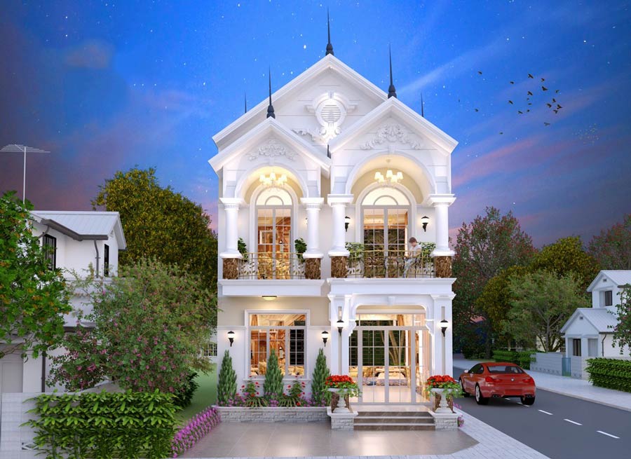 biet-thu-phap-2-tang-2-mat-tien-1 Mẫu biệt thự Pháp 2 tầng 2 mặt tiền