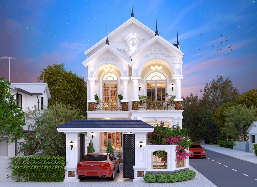 biet-thu-phap-2-tang-2-mat-tien-3 Mẫu biệt thự Pháp 2 tầng 2 mặt tiền