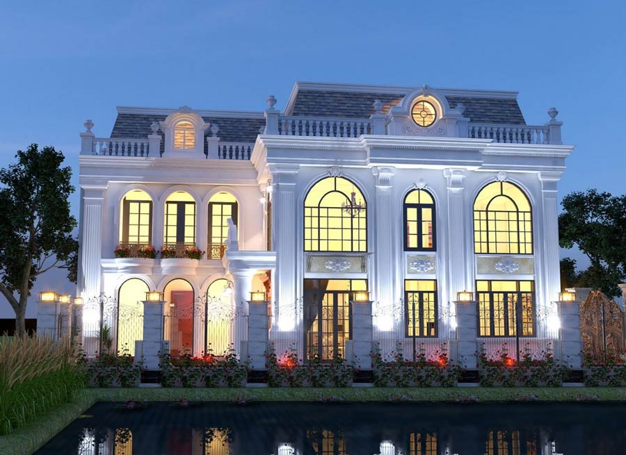 biet-thu-phap-2-tang-chu-l-1 Mẫu thiết kế biệt thự Pháp 2 tầng chữ L