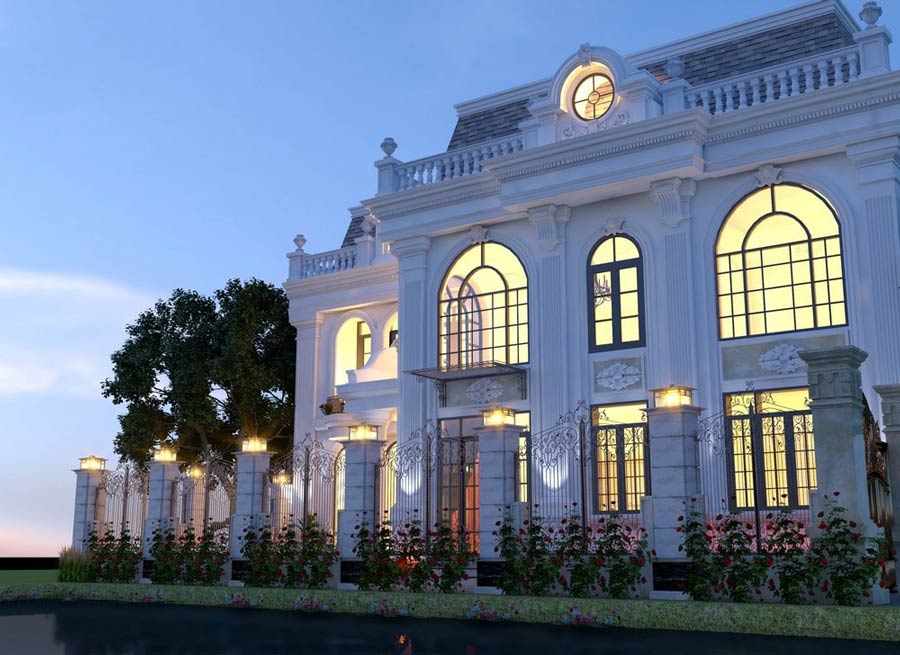 biet-thu-phap-2-tang-chu-l-3 Mẫu thiết kế biệt thự Pháp 2 tầng chữ L