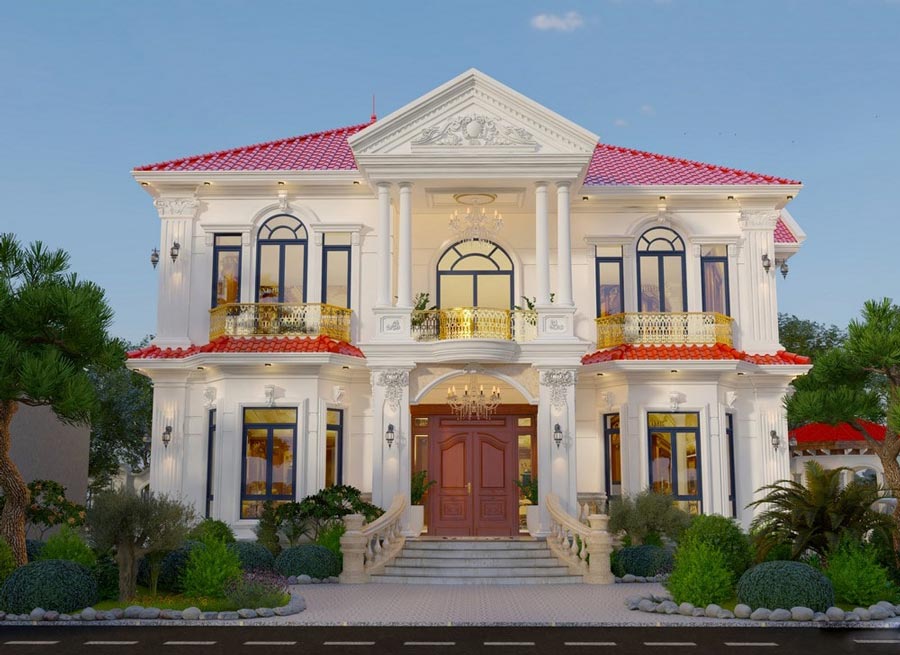 biet-thu-phap-2-tang-mai-nhat-1 Mẫu biệt thự 2 tầng kiểu Pháp mái Nhật