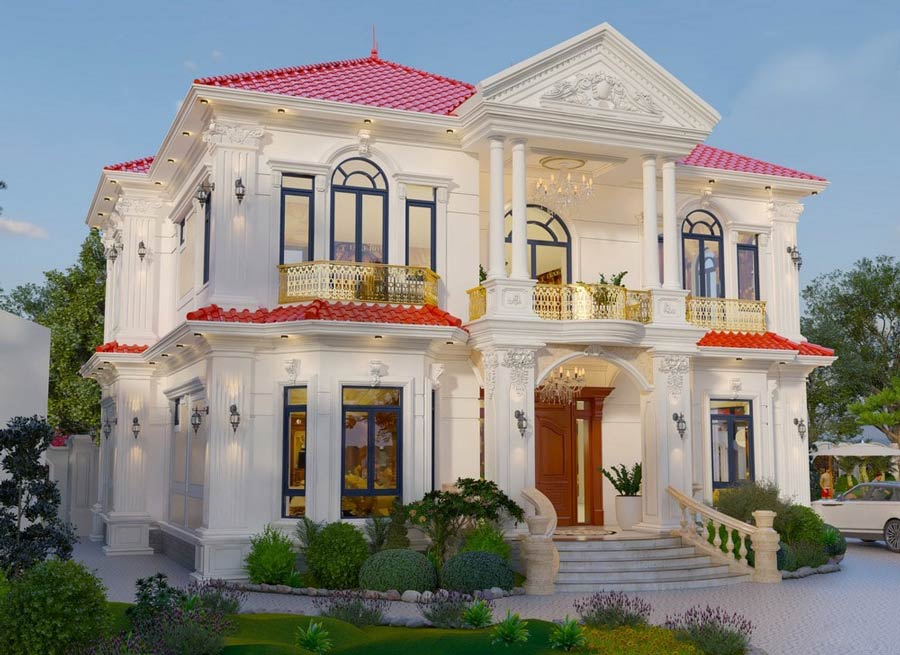 biet-thu-phap-2-tang-mai-nhat-2 Mẫu biệt thự 2 tầng kiểu Pháp mái Nhật