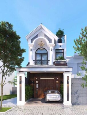 Mẫu biệt thự phố 2 tầng mái thái 5x20m