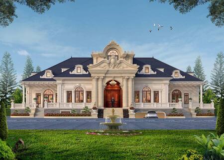 cac-dac-trung-noi-bat-cua-biet-thu-kieu-phap-7 Hệ mái vòm đặc trưng