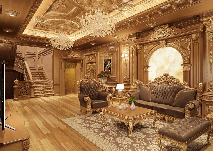 Nội thất biệt thự 5 tầng kiểu Pháp sang trọng