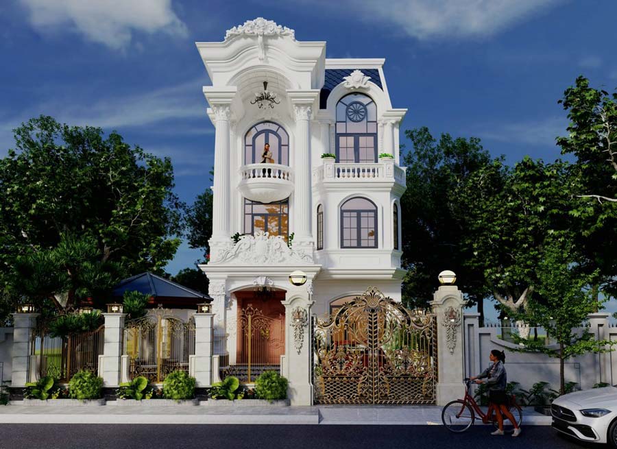 dac-trung-biet-thu-3-tang-kieu-phap-2 Hệ thống cột trụ vững chãi