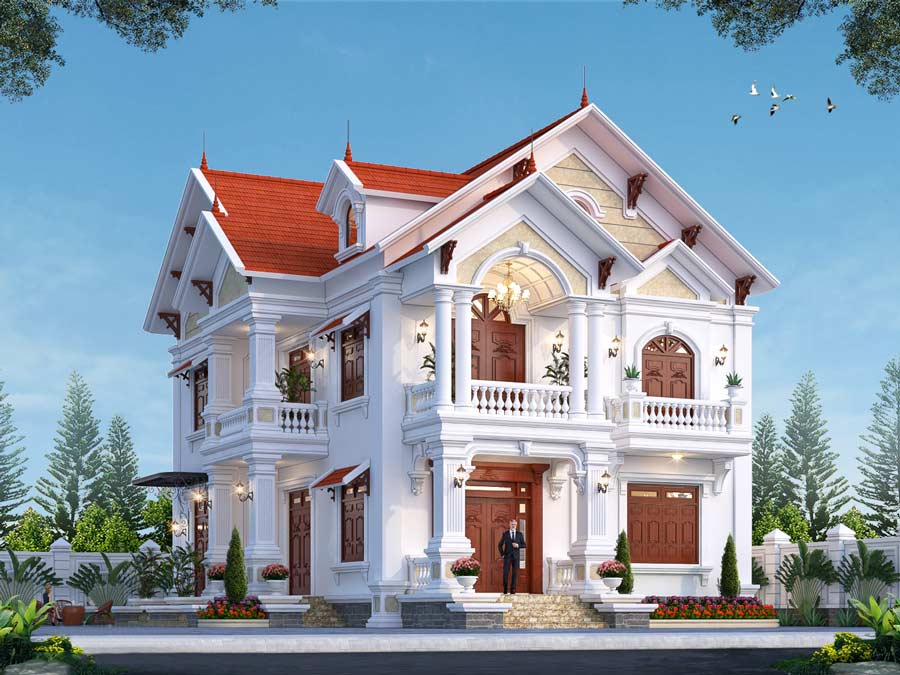 dac-trung-noi-bat-cua-biet-thu-phap-2-tang-2 Họa tiết trang trí cầu kỳ