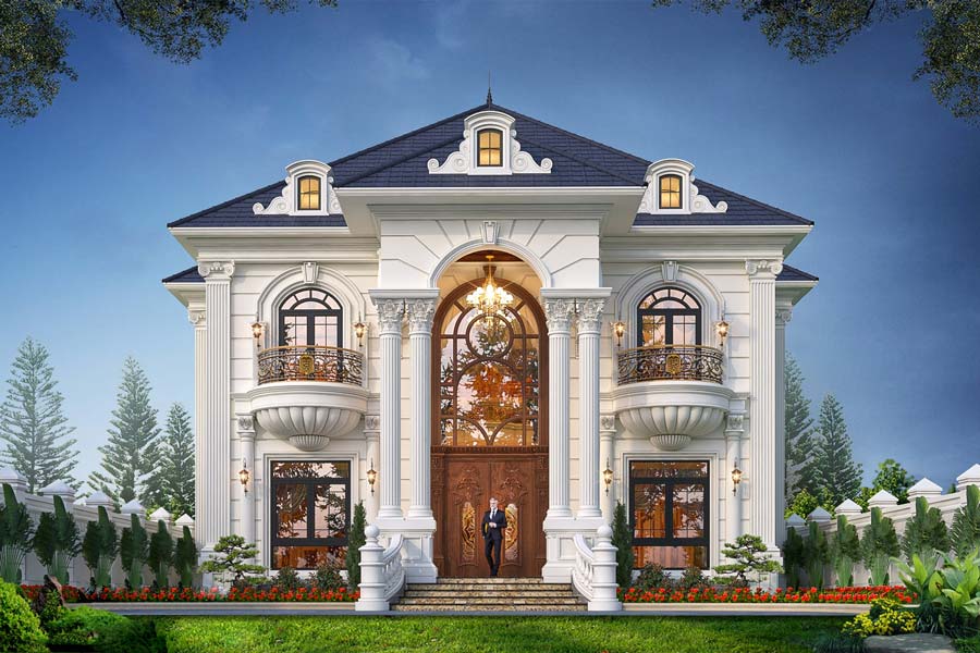 dac-trung-noi-bat-cua-lau-dai-2-tang-kieu-phap-3 Hệ thống trụ cột và phào chỉ