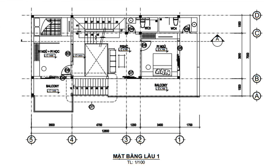 mat-bang-lau-1-biet-thu-san-vuon-3-tang-hien-dai Mặt bằng lầu 1 biệt thự sân vườn 3 tầng hiện đại
