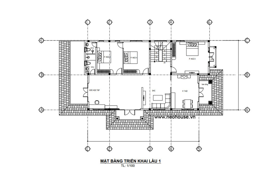 mat-bang-lau-1-mau-nha-vuon-200m2-dep Mặt bằng lầu 1 biệt thự nhà vườn 200m2 đẹp
