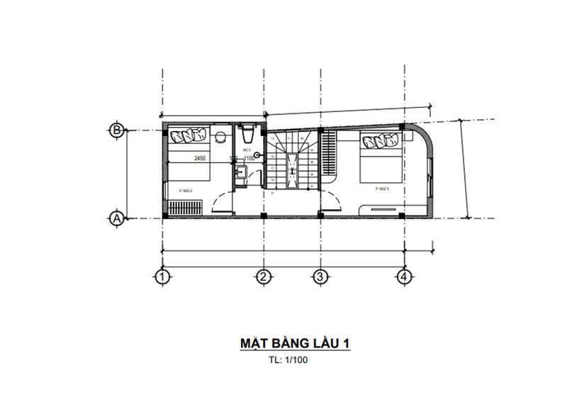 Thiết kế nhà diện tích nhỏ 4x10m 5 phòng ngủ