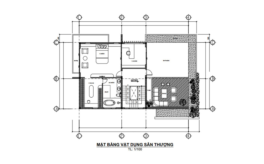 mat-bang-lau-2-biet-thu-200m2-3-tang-hien-dai Mặt bằng tầng thượng biệt thự 200m2 3 tầng hiện đại