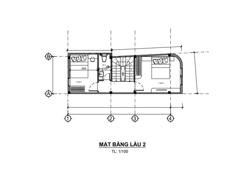 Thiết kế nhà diện tích nhỏ 4x10m 5 phòng ngủ