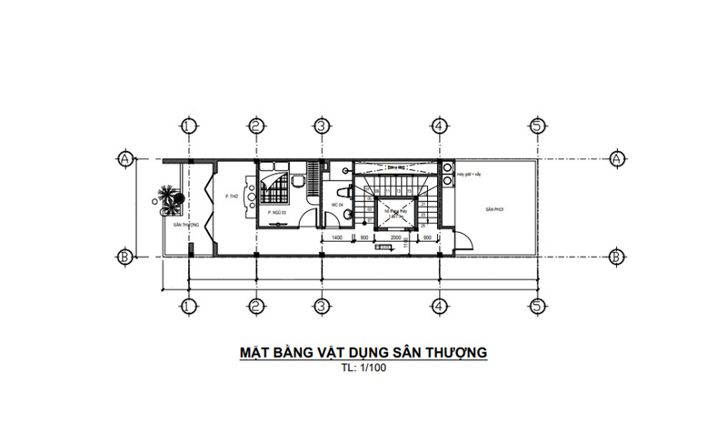 mat-bang-san-thuong-nha-pho-2-tang-3x12m Mặt bằng sân thượng nhà phố 2 tầng 3x12m