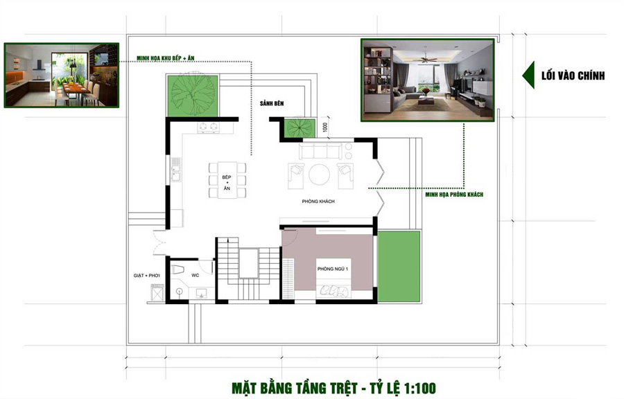 mat-bang-tang-tret-biet-thu-200m2-2-tang-toi-gian Mặt bằng biệt thự 200m2 với công năng tầng trệt