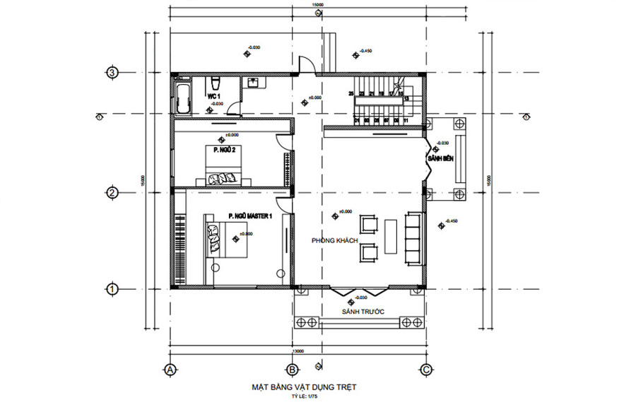 mat-bang-tang-tret-biet-thu-san-vuon-3-tang-tan-co-dien Mặt bằng tầng trệt mẫu biệt thự sân vườn 3 tầng tân cổ điển