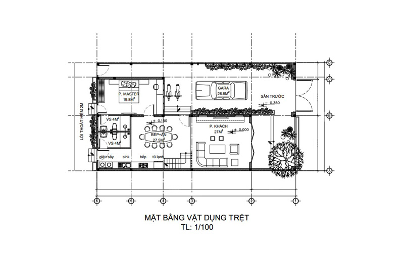 mat-bang-tang-tret-nha-pho-8m-2-tang-hien-dai Mặt bằng tầng trệt mẫu nhà phố mặt tiền 8m 2 tầng hiện đại