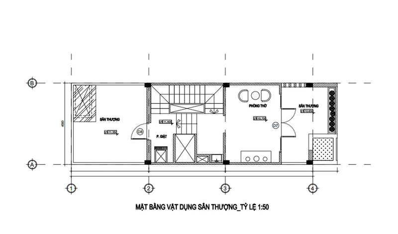 Thiết kế nhà nhỏ 4x10 3 phòng ngủ 1 phòng thờ