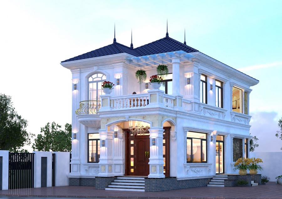 mau-biet-thu-1-tret-1-lau-tan-co-dien-4 Mẫu biệt thự 1 trệt 1 lầu tân cổ điển