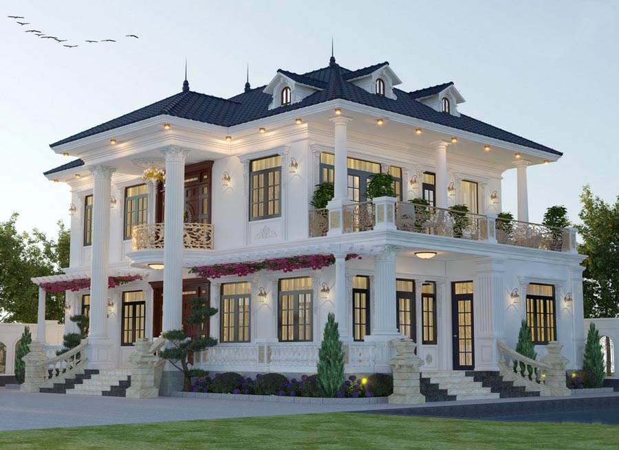 mau-biet-thu-1-tret-1-lau-tan-co-dien-6 Mẫu biệt thự 1 trệt 1 lầu tân cổ điển